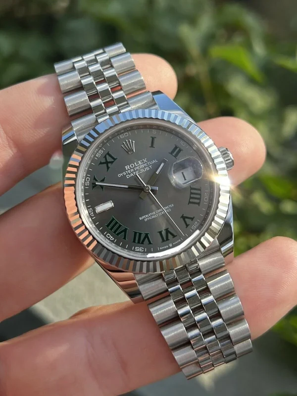 Rolex Datejust 41mm Replica Rhodium Dial 126334 ??Wimbledon?? Flutted Jubilee Luxury Watch - Image 9