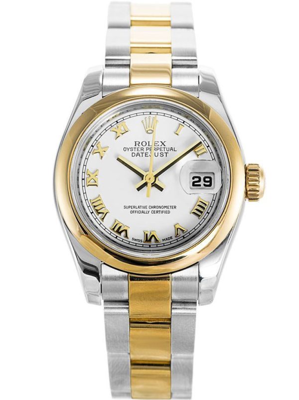Rolex Datejust 26mm White Dial Replica Luxury Women's Watch 179163