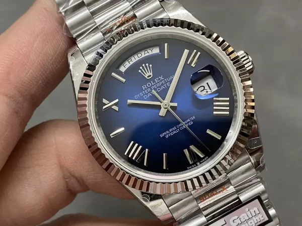 Rolex Day-Date Superclone Replica 40mm Ombre Blue Dial 228239 Luxury Automatic Men's Watch - Image 3