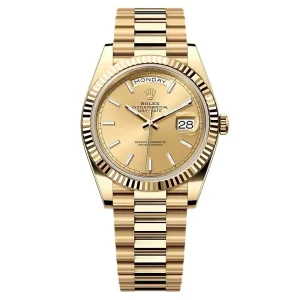 Superclone Rolex Day-Date II Replica 40mm Champagne Dial Luxury Automatic Watch for Men