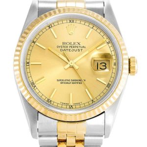 Rolex Datejust Replica 36mm Gold Dial Men's Luxury Watch 16233