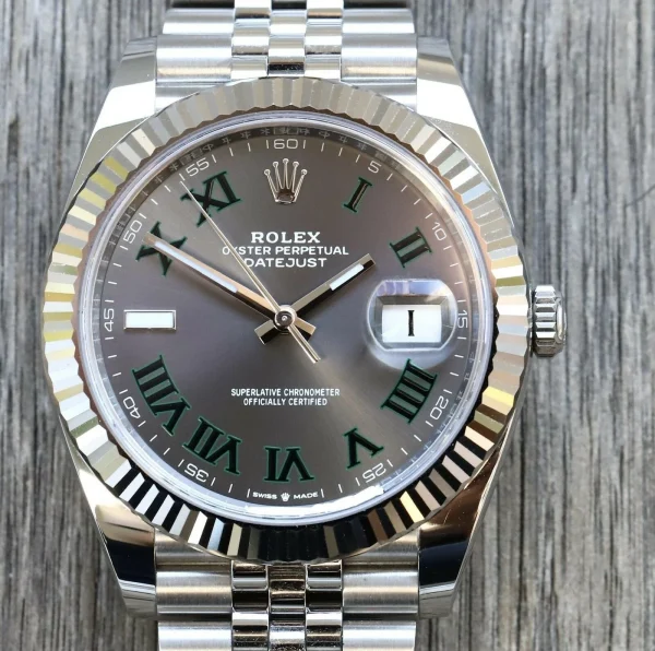 Rolex Datejust 41mm Replica Rhodium Dial 126334 ??Wimbledon?? Flutted Jubilee Luxury Watch - Image 11