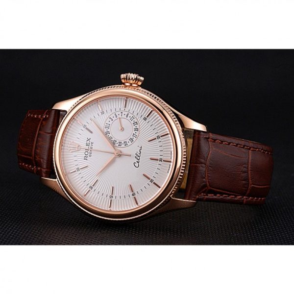 Rolex Cellini 38mm White Dial Replica Luxury Watch - High Quality Timepiece - Image 4