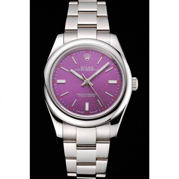 Rolex Oyster Perpetual Replica Date 41mm Purple Dial Luxury Watch - Image 2