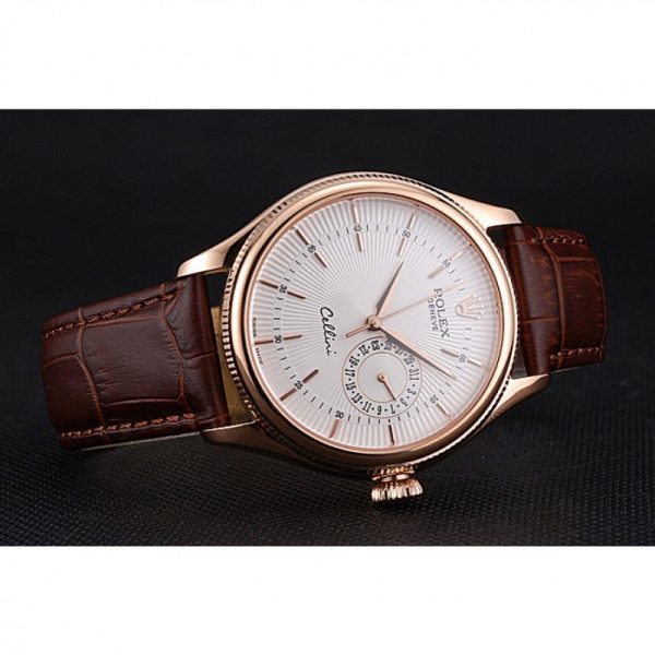 Rolex Cellini 38mm White Dial Replica Luxury Watch - High Quality Timepiece - Image 5