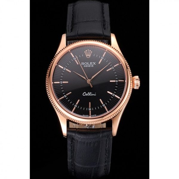 Rolex Cellini Superclone Replica 38mm Black Dial Luxury Automatic Watch for Men - Image 2