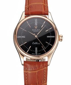 Rolex Cellini Superclone Replica 38mm Black Dial Luxury Watch