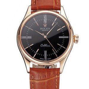 Rolex Cellini Superclone Replica 38mm Black Dial Luxury Watch