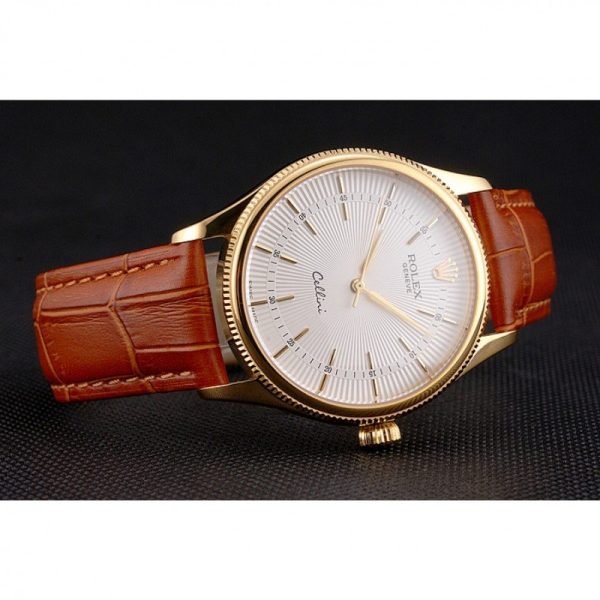 Superclone Rolex Cellini Replica 38mm White Dial Luxury Automatic Men's Watch - Image 5