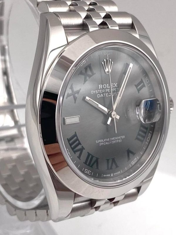 Superclone Rolex Datejust 41mm Rhodium Dial 126300 ??Wimbledon?? Jubilee Replica Luxury Watch for Men - Image 6