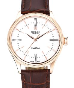 Rolex Cellini Superclone Replica White Dial 39mm Luxury Watch - High Quality Timepiece