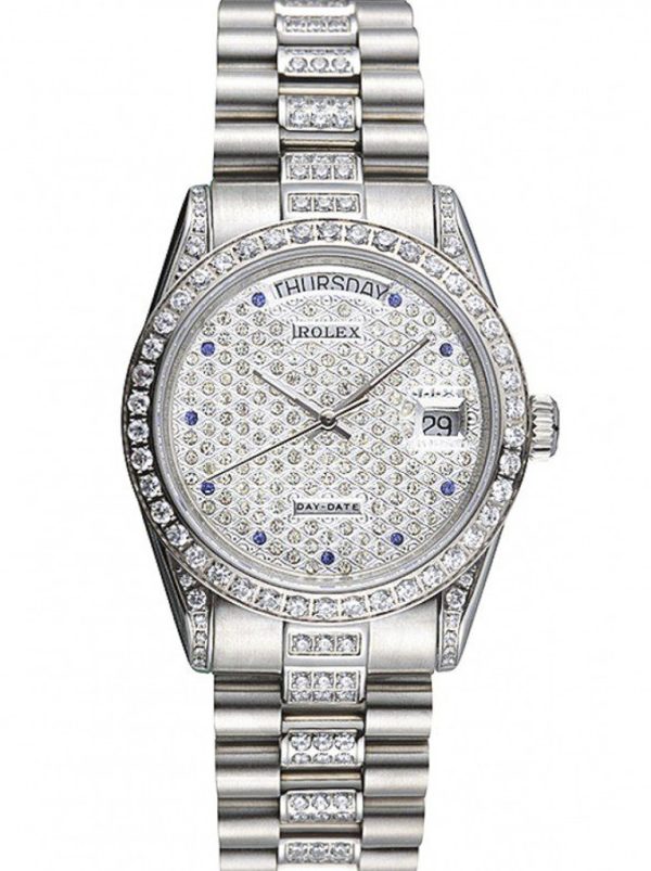 Rolex Day-Date 37mm Diamond Dial Replica Superclone Luxury Watch - High Quality Timepiece