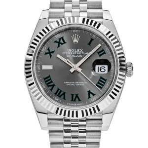 Rolex Datejust 41mm Replica Rhodium Dial 126334 ??Wimbledon?? Flutted Jubilee Luxury Watch