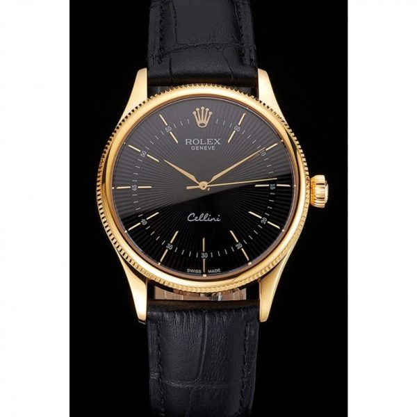 Rolex Cellini Superclone Replica 38mm Black Dial Luxury Watch - Image 2