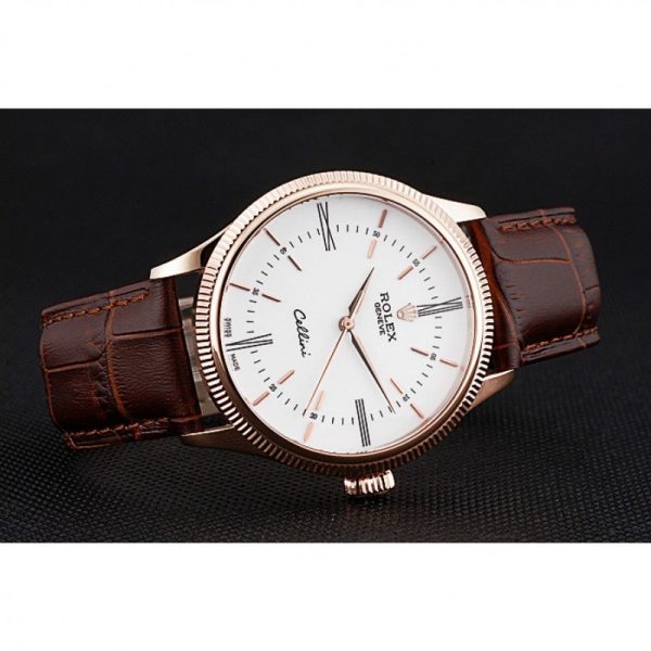 Rolex Cellini Superclone Replica White Dial 39mm Luxury Watch - High Quality Timepiece - Image 4
