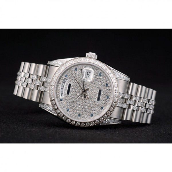 Rolex Day-Date 36mm Diamond Dial Replica Luxury High-Quality Watch - Image 5