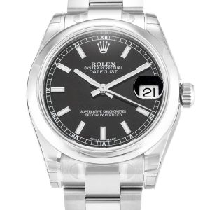 Rolex Lady-Datejust Replica 31mm Black Dial Automatic Luxury Women's Watch 178240-2