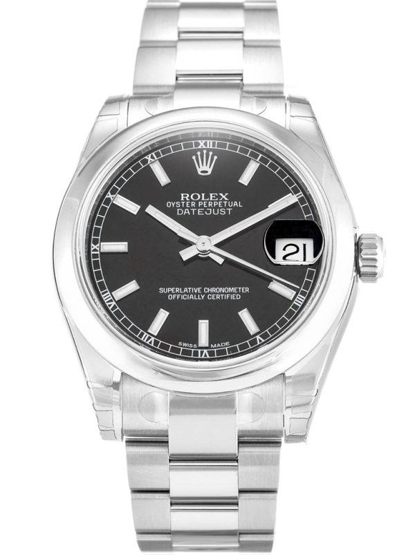 Rolex Lady-Datejust Replica 31mm Black Dial Automatic Luxury Women's Watch 178240-2
