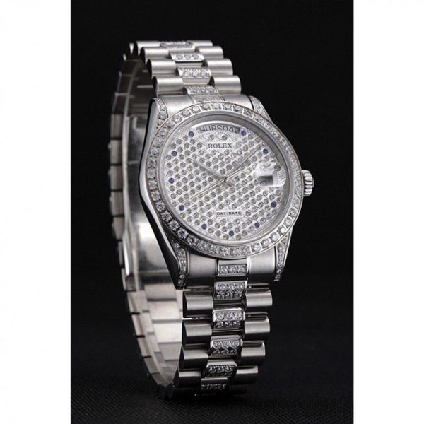 Rolex Day-Date 37mm Diamond Dial Replica Superclone Luxury Watch - High Quality Timepiece - Image 3