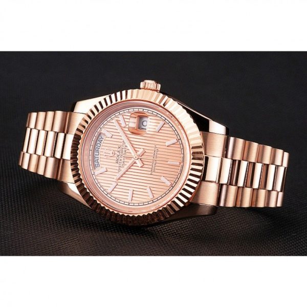 Rolex Day-Date Superclone Replica 40mm Rose-Gold Dial Luxury High-Quality Timepiece - Image 4