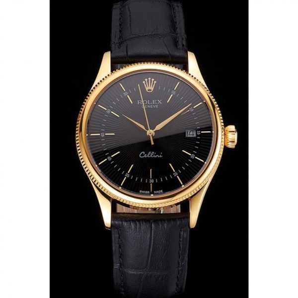 Superclone Rolex Cellini Replica 38mm Black Dial Luxury Watch for Men - Image 2