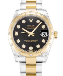 Rolex Datejust Replica Mid-Size 31mm Black Dial 178343 Luxury High Quality Watch