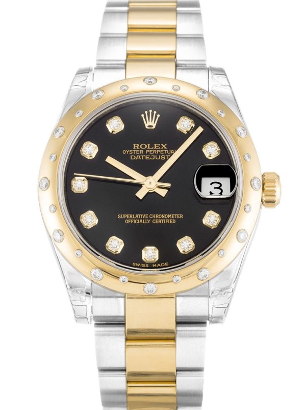 Rolex Datejust Replica Mid-Size 31mm Black Dial 178343 Luxury High Quality Watch