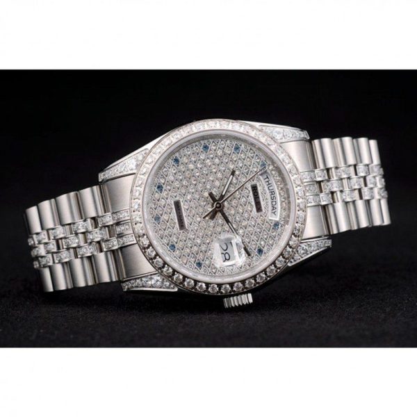 Rolex Day-Date 36mm Diamond Dial Replica Luxury High-Quality Watch - Image 4