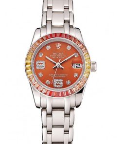 Rolex Datejust Replica 33mm Orange Dial Luxury Watch - High Quality Timepiece