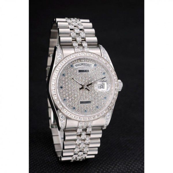 Rolex Day-Date 36mm Diamond Dial Replica Luxury High-Quality Watch - Image 3
