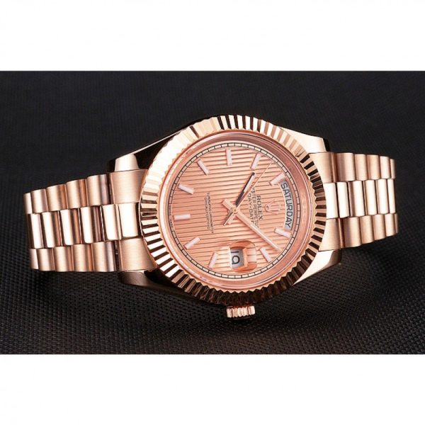 Rolex Day-Date Superclone Replica 40mm Rose-Gold Dial Luxury High-Quality Timepiece - Image 5