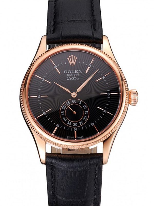 Rolex Cellini Superclone Replica 38mm Black Dial Luxury Automatic Men's Watch