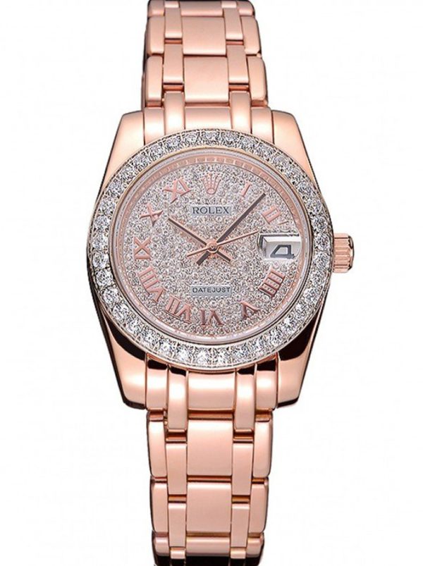 Rolex Datejust Replica 33mm Diamond Dial Luxury Watch for Women