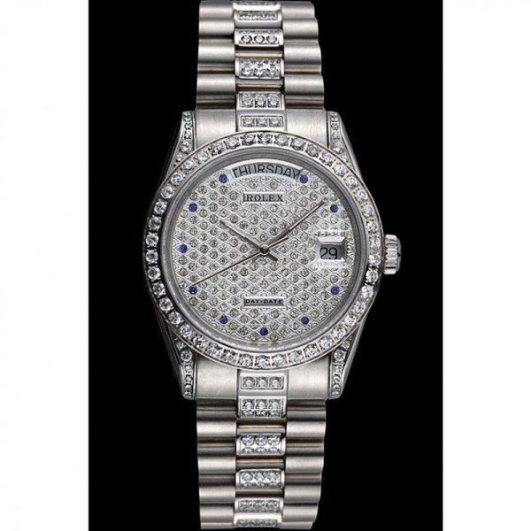 Rolex Day-Date 37mm Diamond Dial Replica Superclone Luxury Watch - High Quality Timepiece - Image 2