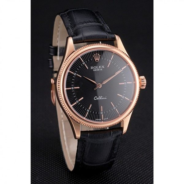 Rolex Cellini Superclone Replica 38mm Black Dial Luxury Automatic Watch for Men - Image 3