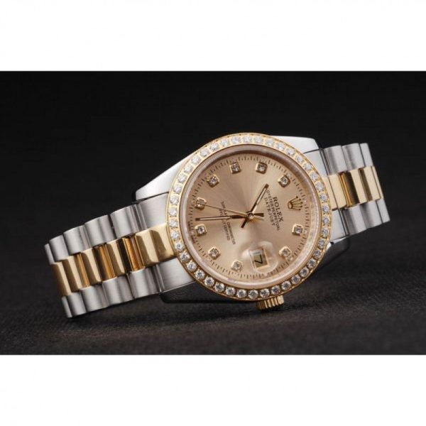 Rolex Superclone Datejust Replica 36mm Gold Dial Luxury Watch - High Quality Timepiece - Image 8