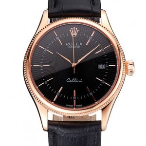 Rolex Cellini Superclone Replica 38mm Black Dial Luxury Watch - High Quality Timepiece