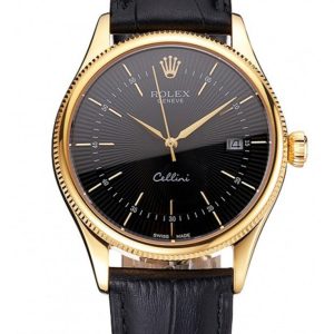 Superclone Rolex Cellini Replica 38mm Black Dial Luxury Watch for Men