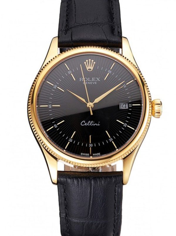 Superclone Rolex Cellini Replica 38mm Black Dial Luxury Watch for Men