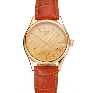 Superclone Rolex Cellini 38mm Gold Dial Replica | Luxury Watch for Men