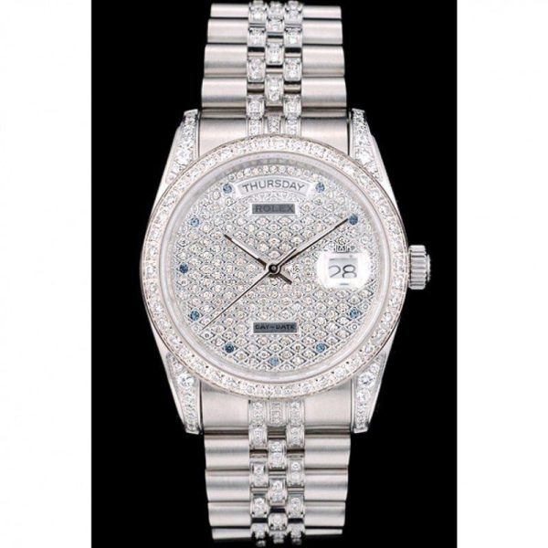 Rolex Day-Date 36mm Diamond Dial Replica Luxury High-Quality Watch - Image 2