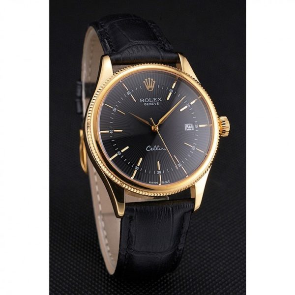Superclone Rolex Cellini Replica 38mm Black Dial Luxury Watch for Men - Image 3