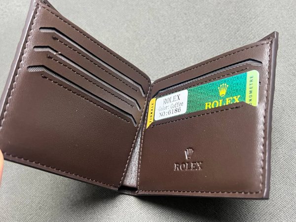 Rolex Wallet Replica - Luxury High Quality Leather Wallet - Stylish Design - Black Color - Image 7