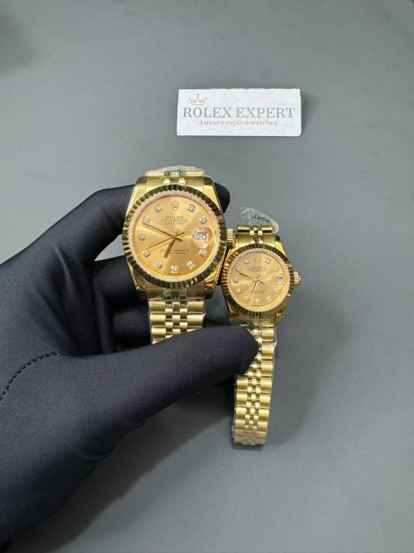 Rolex Datejust Replica 36/28mm RG/RG Jubilee Gold Dial - Luxury High-Quality Timepiece - Image 10