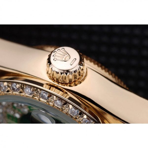 Rolex Datejust 28mm Green Dial Replica Luxury Women's Watch - Image 7