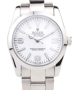 Rolex Explorer Replica 37mm Silver Dial Luxury Automatic Watch - High Quality Men's Timepiece