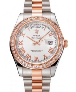 Rolex Day-Date Superclone Men's Replica Watch 40mm White Dial High Quality