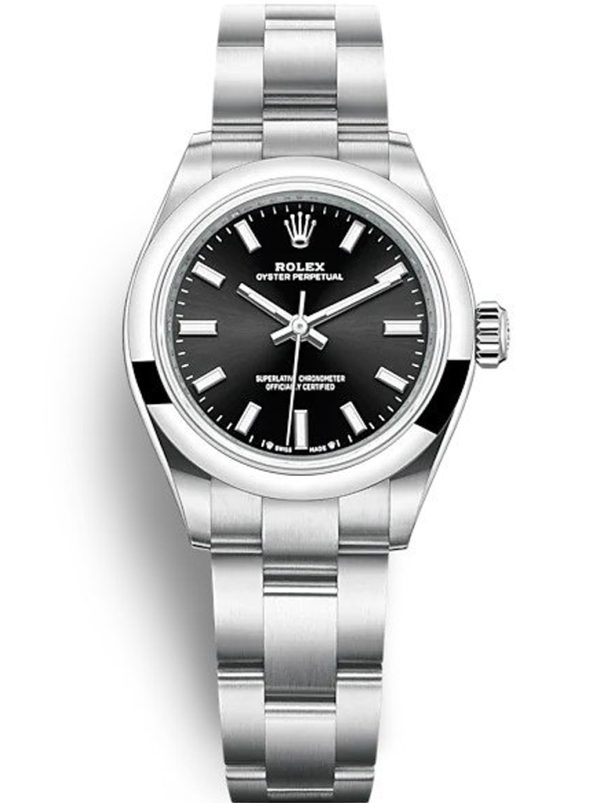 Rolex Oyster Perpetual Replica Lady 28mm Black Dial Luxury Watch - Women??s Timepiece