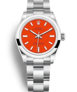 Rolex Oyster Perpetual Replica Lady 31mm Coral Red Dial Luxury Automatic Watch for Women