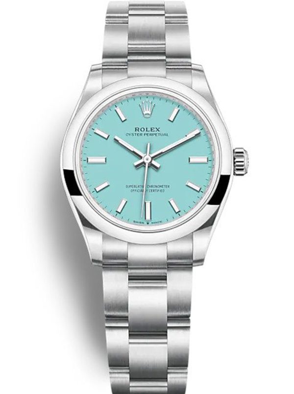 Rolex Oyster Perpetual Replica Lady 31mm Tiffany Blue Dial High Quality Luxury Watch